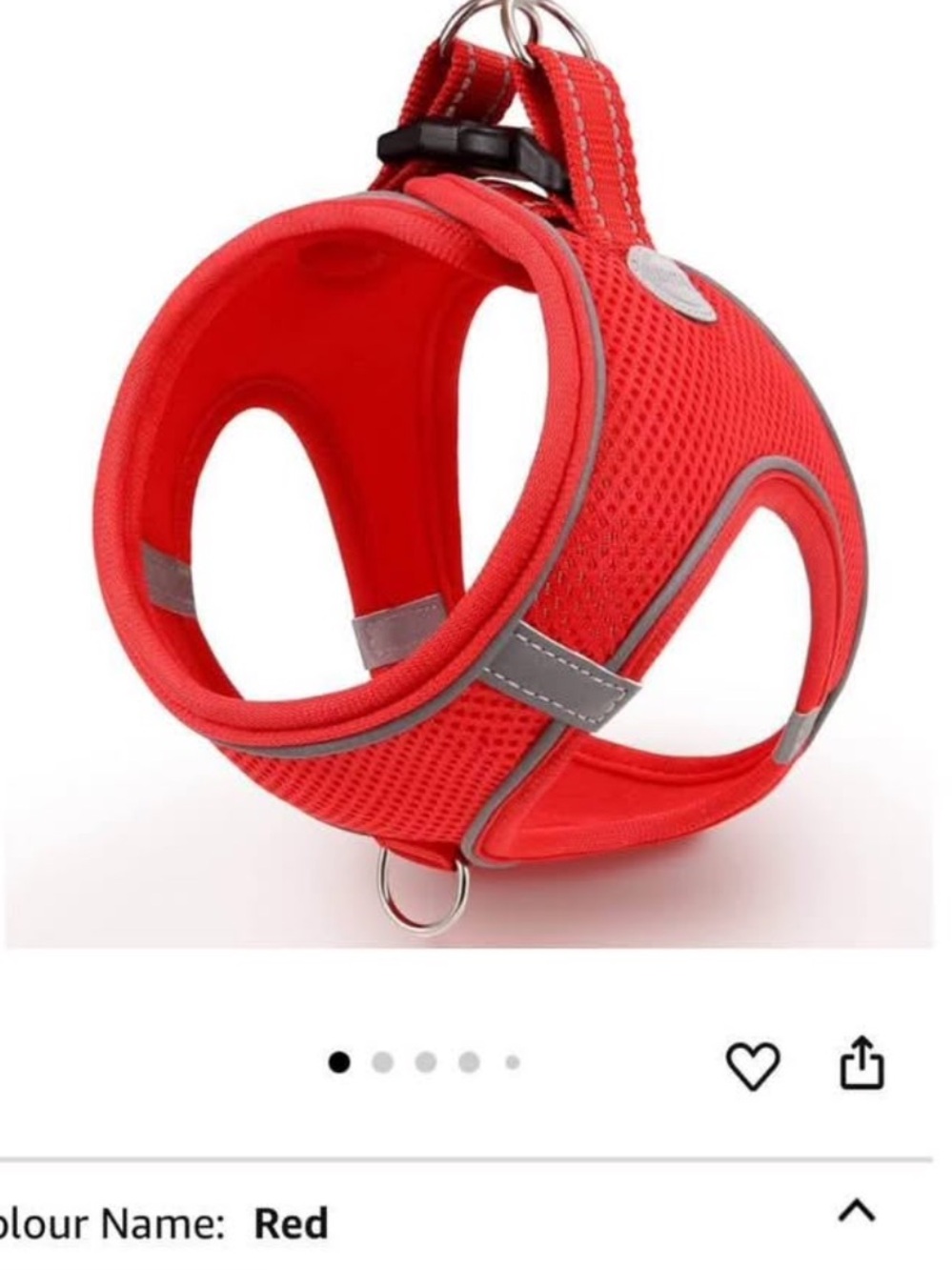 Red Reflective Mesh Dog Harness - Comfortable No-Pull Design